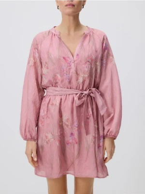 Reserved - Sukienka mini z modalem - wielobarwny