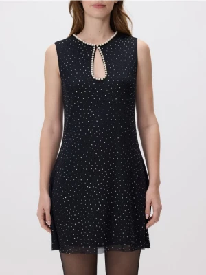 Reserved - Sukienka mini z ozdobnymi detalami - czarny
