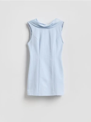 Reserved - Sukienka mini z wiązaniem - jasnoniebieski