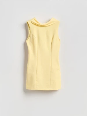 Reserved - Sukienka mini z wiązaniem - jasnożółty