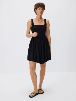 Reserved - Sukienka mini z wiskozą - czarny