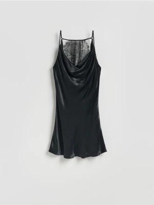 Reserved - Sukienka mini z wiskozy - czarny
