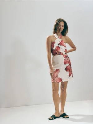 Reserved - Sukienka mini z wycięciami - wielobarwny