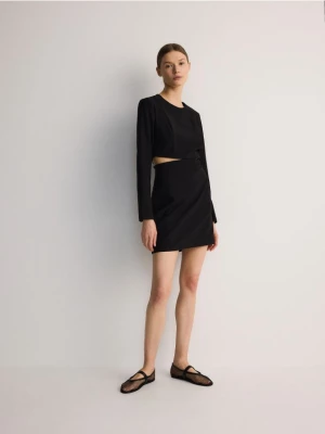 Reserved - Sukienka mini z wycięciem - czarny