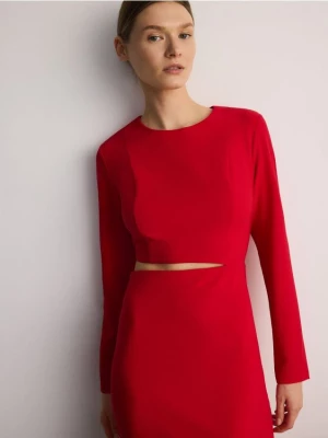 Reserved - Sukienka mini z wycięciem - czerwony