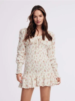 Reserved - Sukienka mini - złamana biel