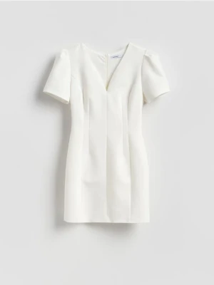 Reserved - Sukienka mini - złamana biel