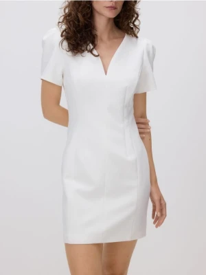 Reserved - Sukienka mini - złamana biel