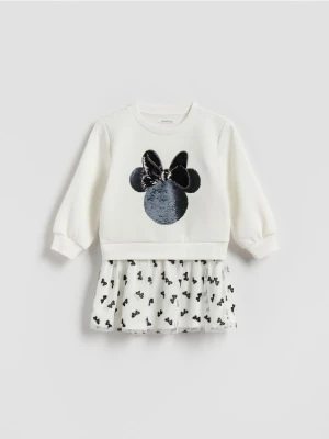 Reserved - Sukienka Minnie Mouse - złamana biel