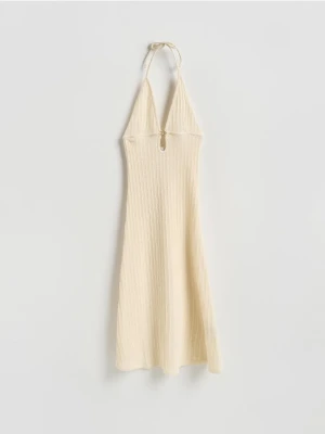 Reserved - Sukienka plażowa z bawełną - kremowy