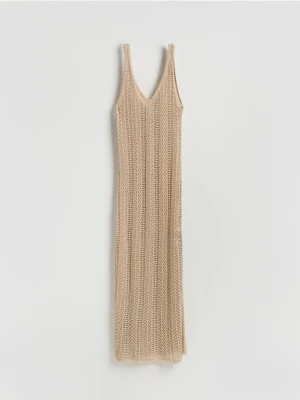 Reserved - Sukienka plażowa z metalizowaną nicią - złoty