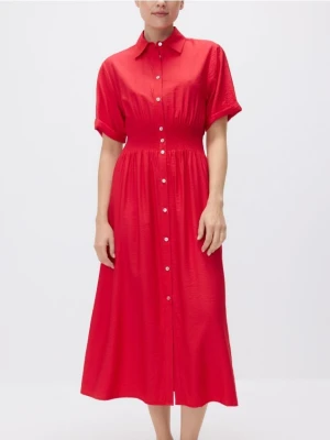 Reserved - Sukienka szmizjerka - czerwony