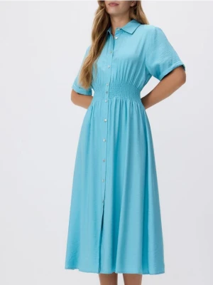 Reserved - Sukienka szmizjerka - jasnoturkusowy