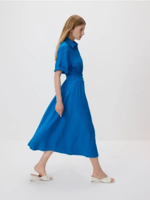 Reserved - Sukienka szmizjerka - niebieski