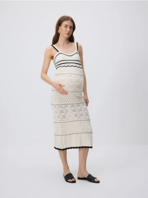 Reserved - Sukienka w ażurowy wzór - wielobarwny