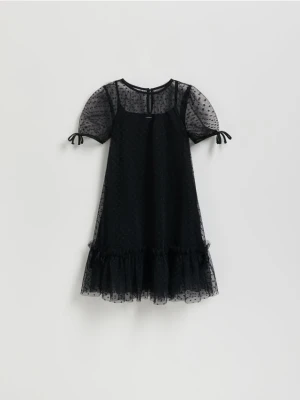 Reserved - Sukienka w groszki - czarny