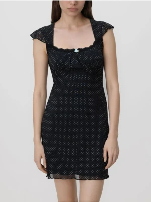 Reserved - Sukienka w groszki - czarny