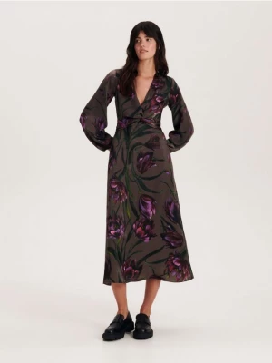 Reserved - Sukienka w kwiatowy print - wielobarwny