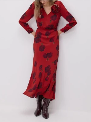 Reserved - Sukienka w kwiatowy wzór - czerwony