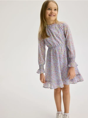 Reserved - Sukienka w kwiaty - jasnoniebieski