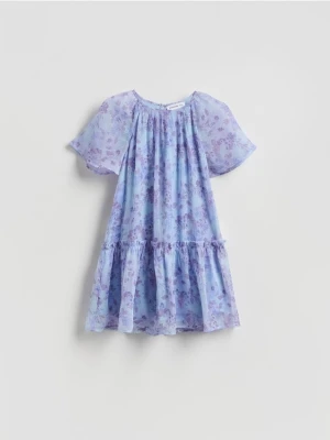 Reserved - Sukienka w kwiaty - jasnoniebieski