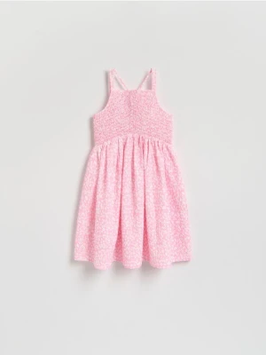 Reserved - Sukienka w kwiaty - pastelowy róż