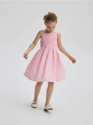 Reserved - Sukienka w kwiaty - pastelowy róż