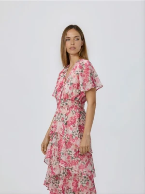 Reserved - Sukienka w kwiaty - wielobarwny