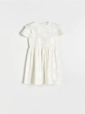 Reserved - Sukienka w kwiaty - złamana biel