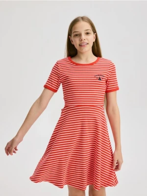 Reserved - Sukienka w paski - czerwony