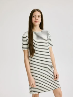 Reserved - Sukienka w paski - złamana biel