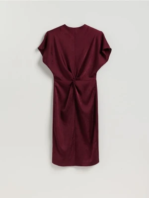 Reserved - Sukienka w zwierzęcy wzór - bordowy