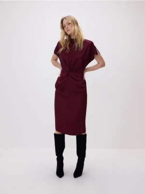 Reserved - Sukienka w zwierzęcy wzór - bordowy