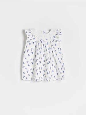 Reserved - Sukienka we wzór - złamana biel