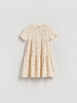 Reserved - Sukienka we wzory - kremowy