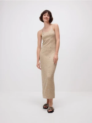 Reserved - Sukienka z aplikacją - beżowy