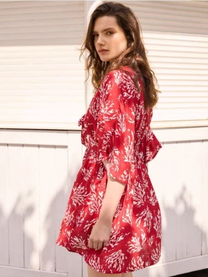 Reserved - Sukienka z autorskim printem - wielobarwny