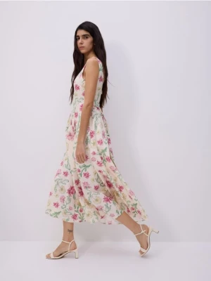 Reserved - Sukienka z autorskim wzorem - wielobarwny