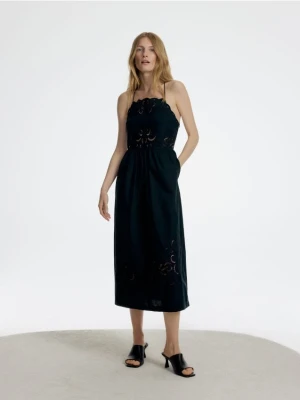 Reserved - Sukienka z ażurowym wzorem - czarny