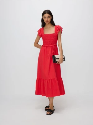 Reserved - Sukienka z bawełny - czerwony