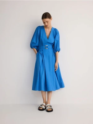 Reserved - Sukienka z bawełny - niebieski