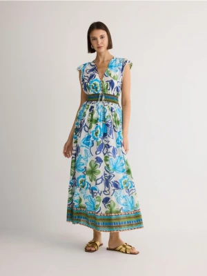 Reserved - Sukienka z bawełny - niebieski