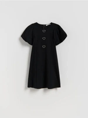 Reserved - Sukienka z bufiastymi rękawami - czarny