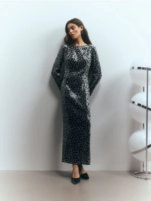Reserved - Sukienka z cekinami - czarny