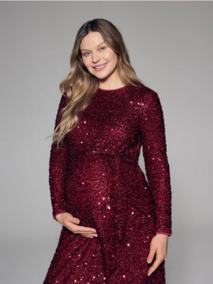 Reserved - Sukienka z cekinami - czerwony