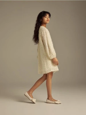 Reserved - Sukienka z cekinami - jasnożółty