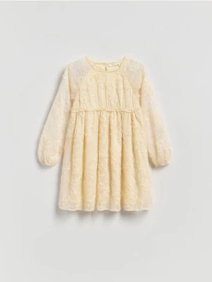 Reserved - Sukienka z cekinami - kremowy