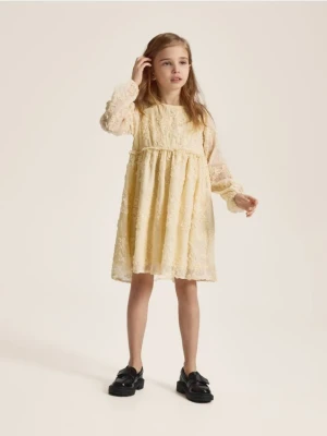 Reserved - Sukienka z cekinami - kremowy