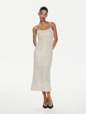 Reserved - Sukienka z cekinami - srebrny