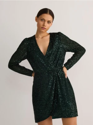 Reserved - Sukienka z cekinami - zielony